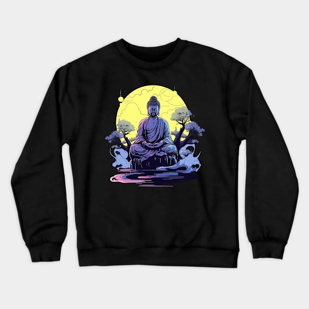 buddah Crewneck Sweatshirt by piratesnow